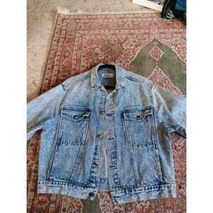 Vintage 80s acid washed denim jacket size L Angiolo Bellinni button front